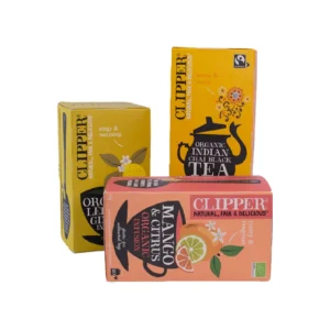 fair trade produkter - Tre poser specialte i forskellige farver og smagsvarianter